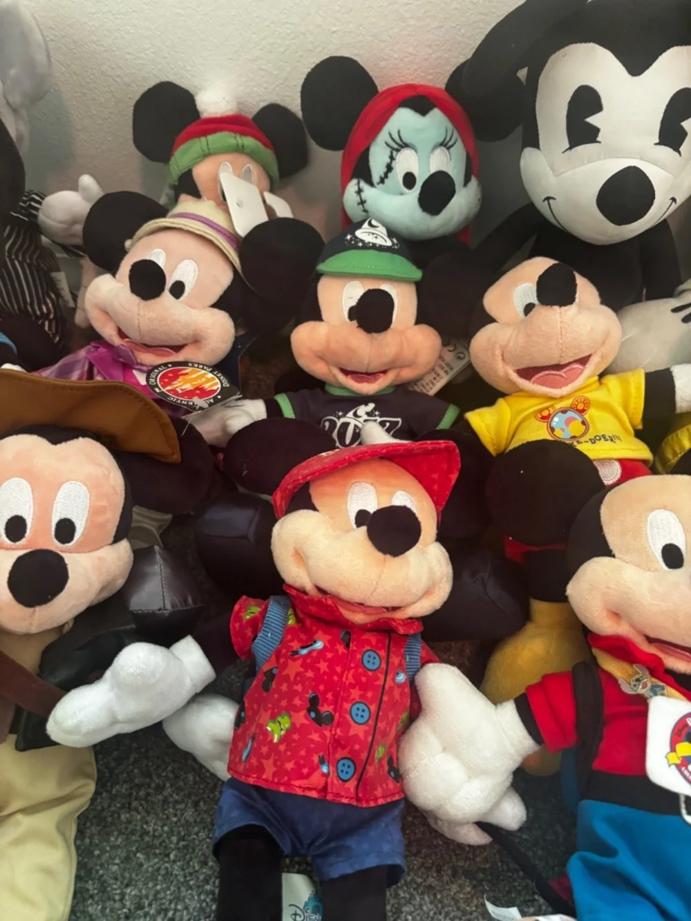 Lot of 15 Mickey Mouse Stuffed Dolls